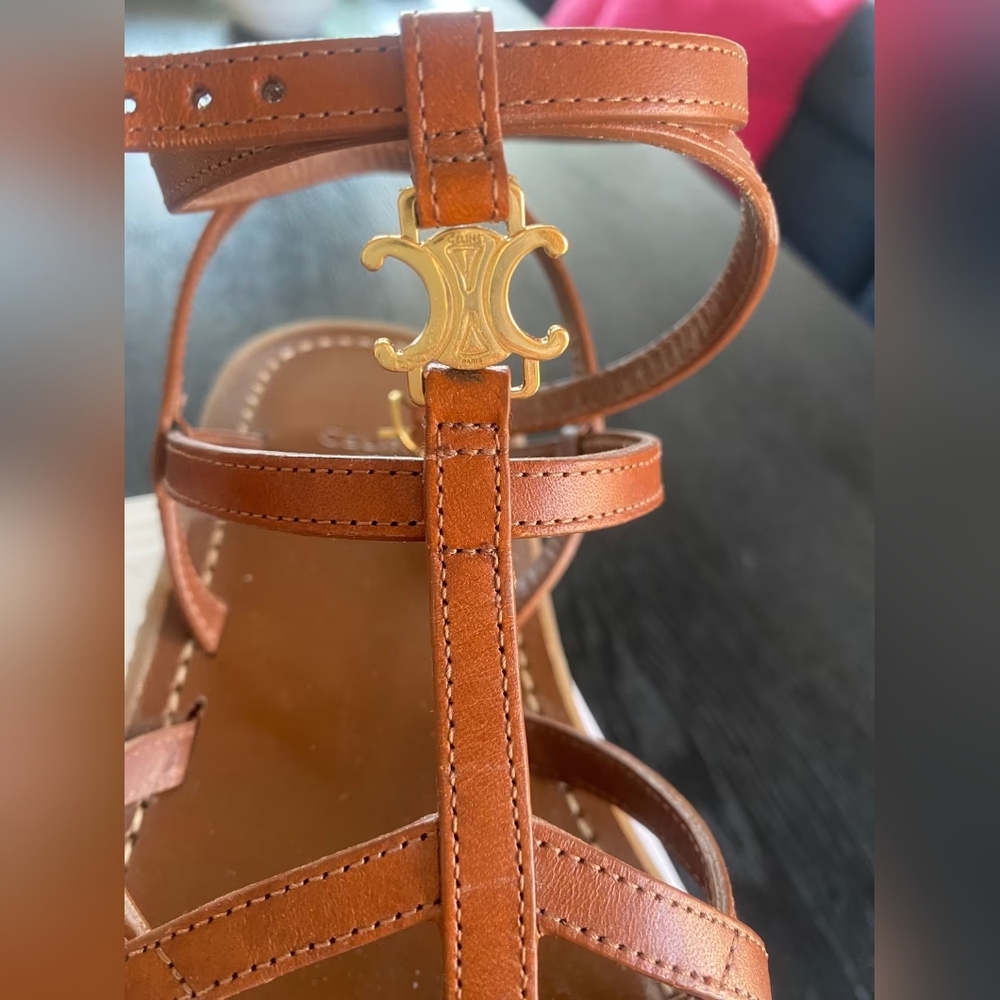 Celine Triomphe leather sandal - Picture 4 of 6